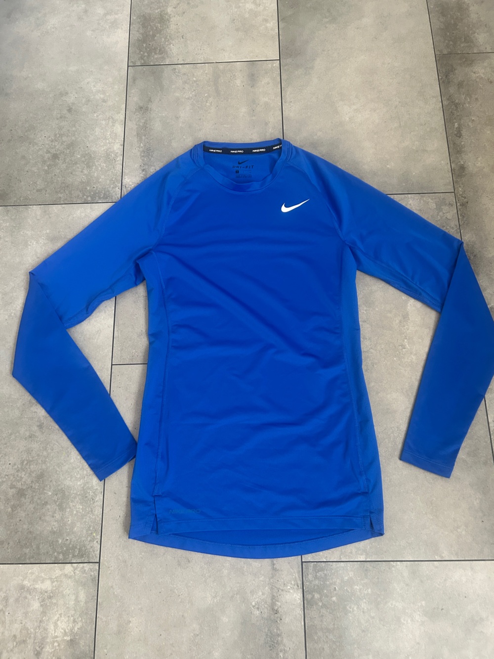 Nike Dri-fit nike pro royal blue long sleeve workout top S